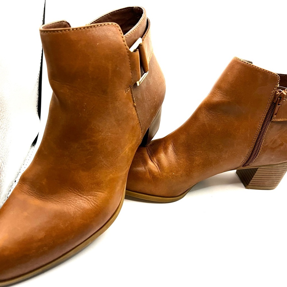 Alfani Tan Leather Ankle Booties